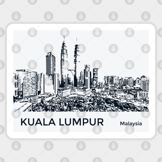 Kuala Lumpur Malaysia Magnet by Lakeric